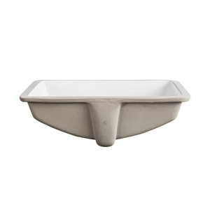 White Vitreous China Rectangular Undermount Bathroom Sink with Overflow, Set of 2 sinks