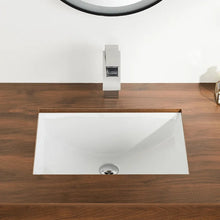 Load image into Gallery viewer, White Vitreous China Rectangular Undermount Bathroom Sink with Overflow
