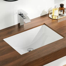 Load image into Gallery viewer, White Vitreous China Rectangular Undermount Bathroom Sink with Overflow, Set of 2 sinks
