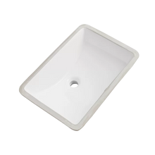 Load image into Gallery viewer, White Vitreous China Rectangular Undermount Bathroom Sink with Overflow
