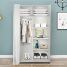 Load image into Gallery viewer, White Wooden Wardrobe Cabinet With Clothes Rail,, 7249RR
