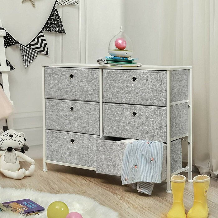 Whitestone 6 Drawer Double Dresser Light Gray #1091HW