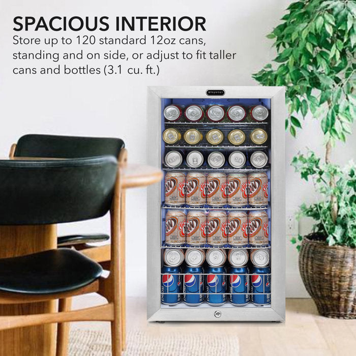 120 Cans Freestanding Beverage Refrigerator with Lock