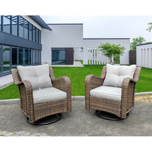 Load image into Gallery viewer, SET OF 2 Wicker/Rattan Swivel Seating Group
