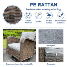 Load image into Gallery viewer, Wicker/Rattan 2- Person Swivel Seating Group With Cushions (Set of 2)
