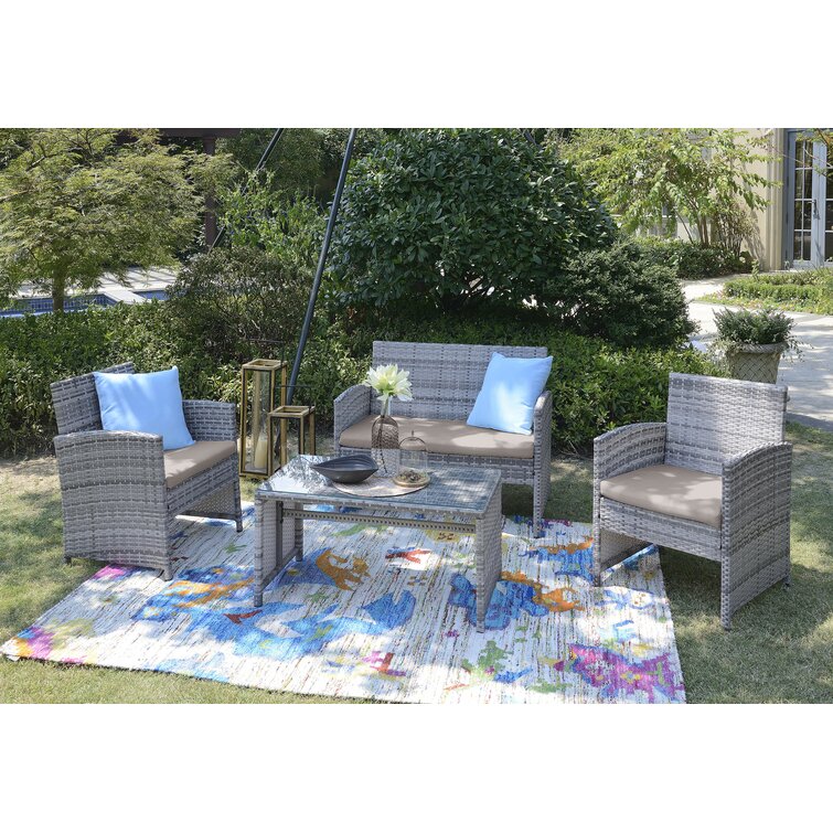 Wicker/Rattan 4 - Person Seating Group
