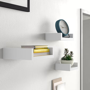 White Wickes 3 Piece Floating Shelf AP419