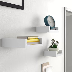 White Wickes 3 Piece Floating Shelf 2821AH