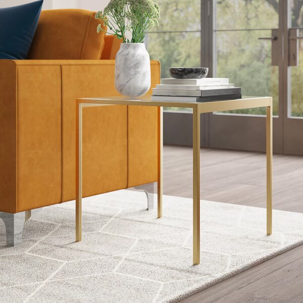Wickliffe Glass Top End Table Gold(2436RR)