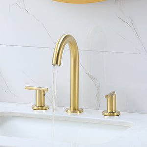 Widespread Faucet 2-handle Bathroom Faucet with Drain Assembly