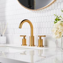 Load image into Gallery viewer, Gold Widespread Faucet 2-handle Bathroom Faucet with Drain Assembly
