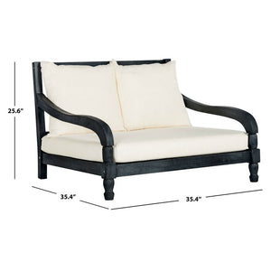 Dark Slate Gray/Beige Wiest Chaise Lounge with Cushion, #6396
