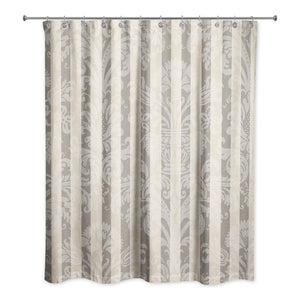 Gray/Taupe/Beige Wilcoxen Floral Single Shower Curtain 370DC