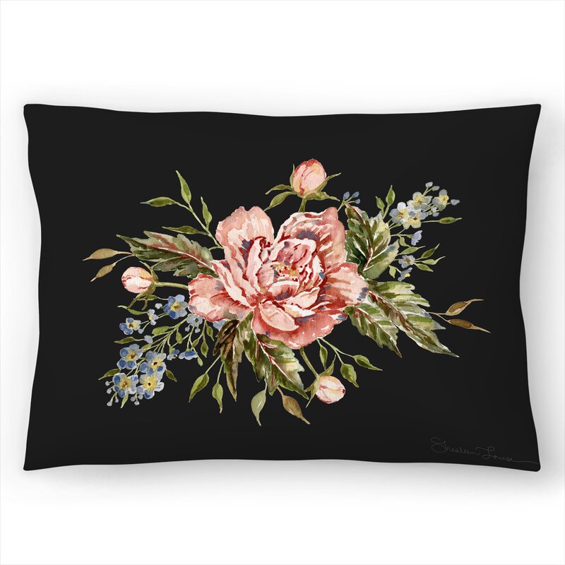 Wild Rose Bouquet Lumbar Pillow (1656ND)