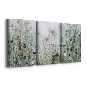 18" H x 36" W x 1" D Wildflower Fields - 3 Piece Picture Frame Multi-Piece Image on Canvas
