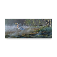 Load image into Gallery viewer, 20&quot; H x 47&quot; W x 2&quot; D Wilhelm Goebel Quiet Cove Great Blue Heron - Graphic Art on Canvas
