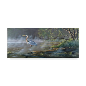 20" H x 47" W x 2" D Wilhelm Goebel Quiet Cove Great Blue Heron - Graphic Art on Canvas
