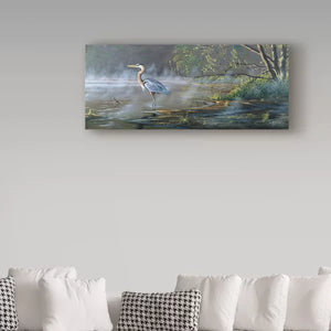 20" H x 47" W x 2" D Wilhelm Goebel Quiet Cove Great Blue Heron - Graphic Art on Canvas