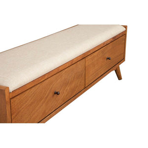 Acorn Williams Upholstered Wood Drawer Storage Bench