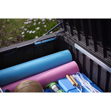 Load image into Gallery viewer, Winston Porter Arrin 150 Gallons Gallon Water Resistant Resin Lockable Deck Box in Dark Brown
