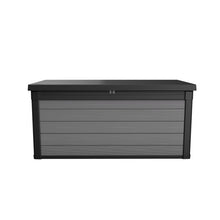 Load image into Gallery viewer, Arrion 150 Gallons Gallon Water Resistant Resin Lockable Deck Box in Dark Grey
