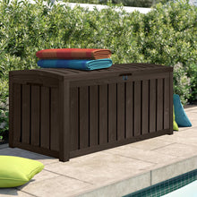 Load image into Gallery viewer, Winston Porter Braem 101 Gallons Gallon Water Resistant Resin Lockable Deck Box in Brown
