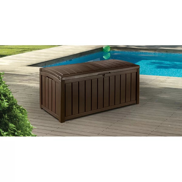 Winston Porter Braem 101 Gallons Gallon Water Resistant Resin Lockable Deck Box in Brown