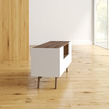 Load image into Gallery viewer, Walnut/White Winthrop TV Stand for TVs up to 65&quot; (SB632)
