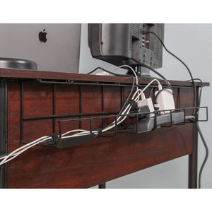 Black Wire Tray Desk Cable Organizer Set of 2 - GL368