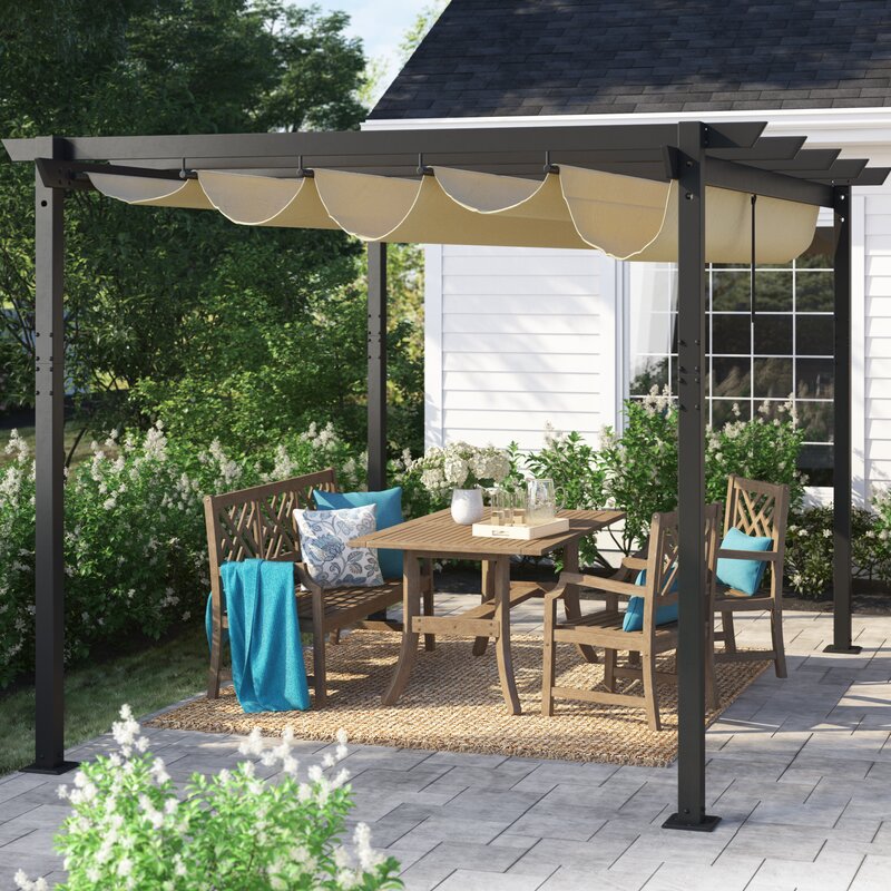 Wirksworth Metal Pergola with Canopy 2435CDR