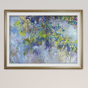 26" H x 36" W x 1.5" D Wisteria by Claude Monet w/Black Frame MRM2872