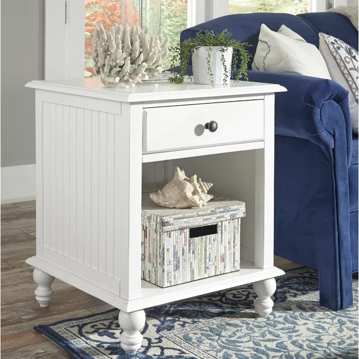 Witherspoon 27.1'' Tall Solid Wood End Table with Storage