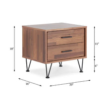 Load image into Gallery viewer, Walnut Wolfe 18&#39;&#39; Tall 2 - Drawer Nightstand
