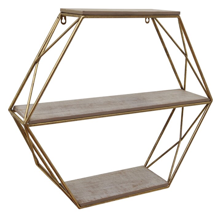 Stogner Metal/Wood 3 Tier Wall Shelf (124MM)
