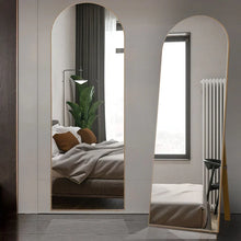 Load image into Gallery viewer, Wood Framed Full Length Mirror with Arched-Top Elegant Design Bracket
