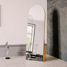 Load image into Gallery viewer, Wood Framed Full Length Mirror with Arched-Top Elegant Design Bracket
