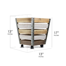 Load image into Gallery viewer, 18&quot; H x 15&quot; W x 15&quot; D Wooden Metal Storage Solid Wood Crate
