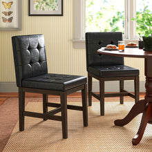 Load image into Gallery viewer, Woodhill Tufted Polyurethane Upholstered Side Chair in Black (Set of 2)
