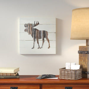 40" H x 40" W x 1.5" D Brown 'Woodland Moose' Graphic Art Print on Canvas 1593AH
