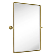 Load image into Gallery viewer, 25&quot; x 36&quot; Brushed Gold Woodvale Metal Framed Wall Mounted Bathroom / Vanity Mirror
