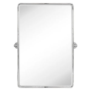 25" x 36" Chrome Woodvale Metal Framed Wall Mounted Bathroom / Vanity Mirror