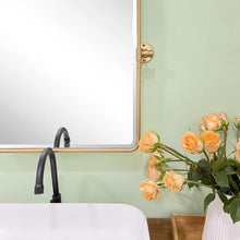 Load image into Gallery viewer, 25&quot; x 36&quot; Brushed Gold Woodvale Metal Framed Wall Mounted Bathroom / Vanity Mirror
