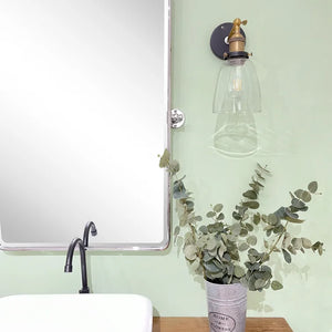 25" x 36" Chrome Woodvale Metal Framed Wall Mounted Bathroom / Vanity Mirror