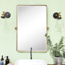 Load image into Gallery viewer, 25&quot; x 36&quot; Brushed Gold Woodvale Metal Framed Wall Mounted Bathroom / Vanity Mirror
