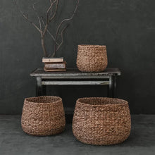 Load image into Gallery viewer, 11.25&quot; H x 14&quot; W x 14&quot; D Woven Rattan Basket
