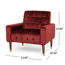 Load image into Gallery viewer, Wyton 33&#39;&#39; Wide Tufted Velvet Armchair *AS-IS*
