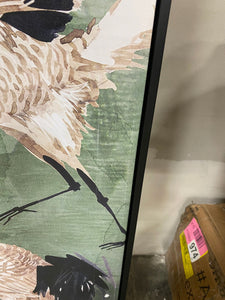 40" H x 40" W x 2" D Animals Grazing Cranes, Modern & Contemporary White by Oliver Gal - Graphic Art on Canvas