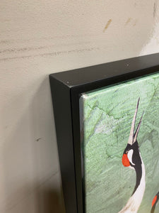 40" H x 40" W x 2" D Animals Grazing Cranes, Modern & Contemporary White by Oliver Gal - Graphic Art on Canvas