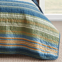 Load image into Gallery viewer, Yakima Valley Blue Standard Cotton 136 TC Reversible Farmhouse / Country Quilt Set, EC1170
