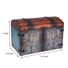 Load image into Gallery viewer, 11&quot;H x 15.75&quot; W x 11.5&quot; D Yandel Vintage Trunk
